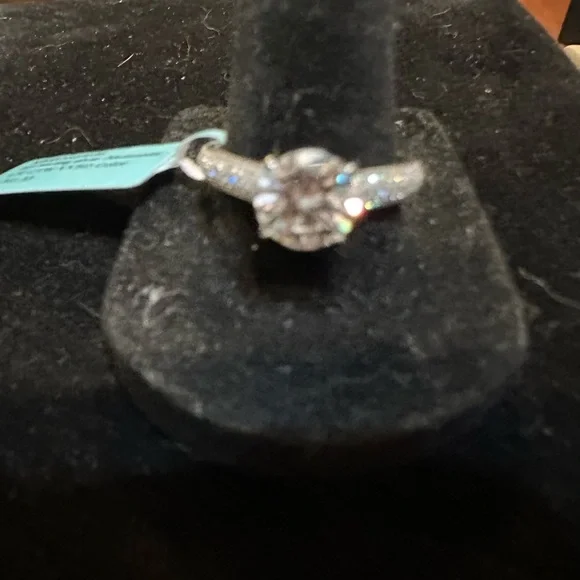 Moissanite Engagement Ring 4.25 CTW Solitaire Accents Size 9.5 - Picture 5 of 7